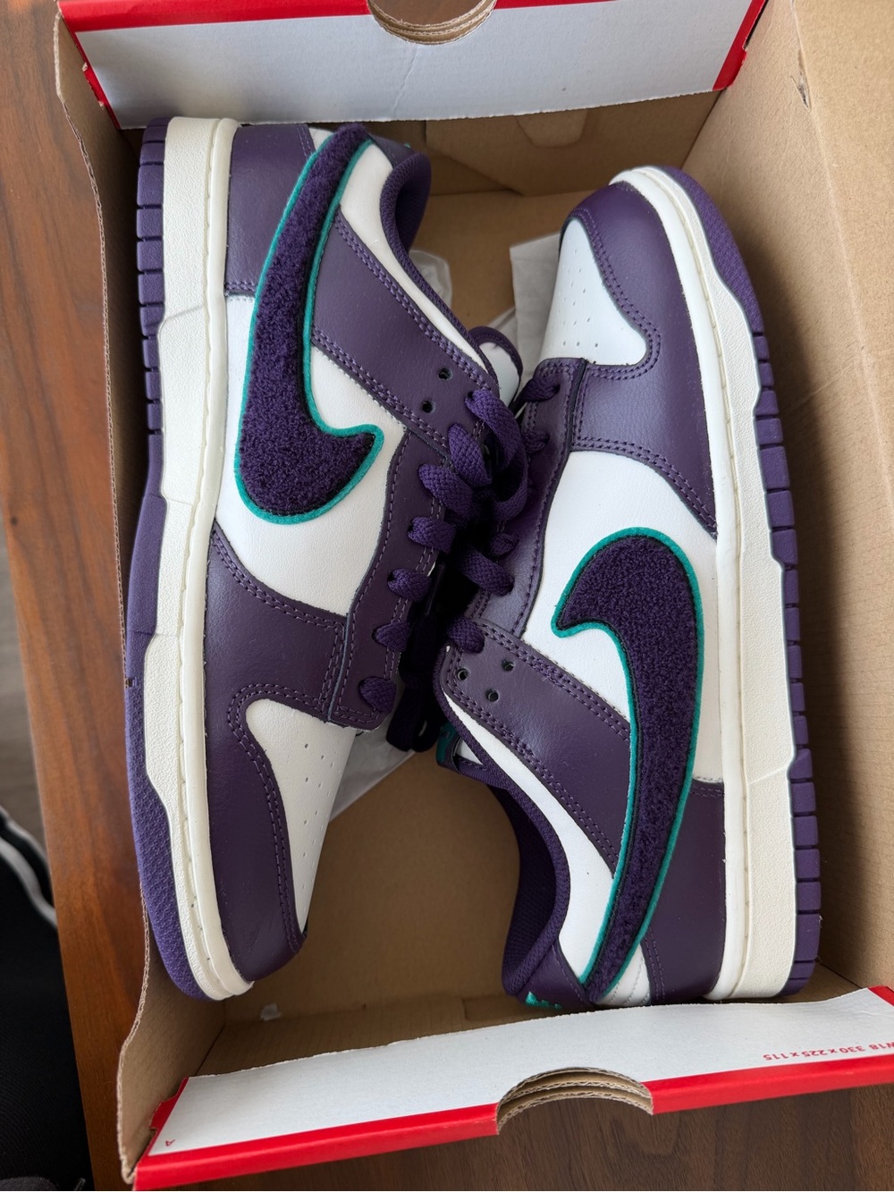 Nike Dunk Low RETRO Purple Teal White Leather Sneakers